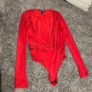 RED DEEP PLUNGE BODYSUIT